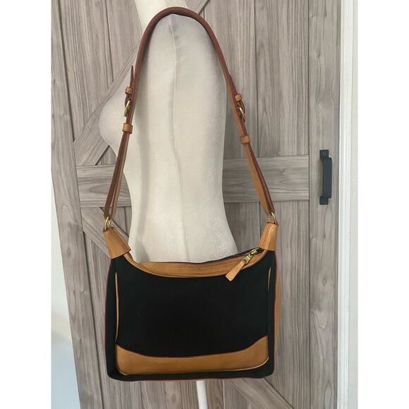 VTG Dooney & Bourke black canvas with tan leather - Picture 4 of 8